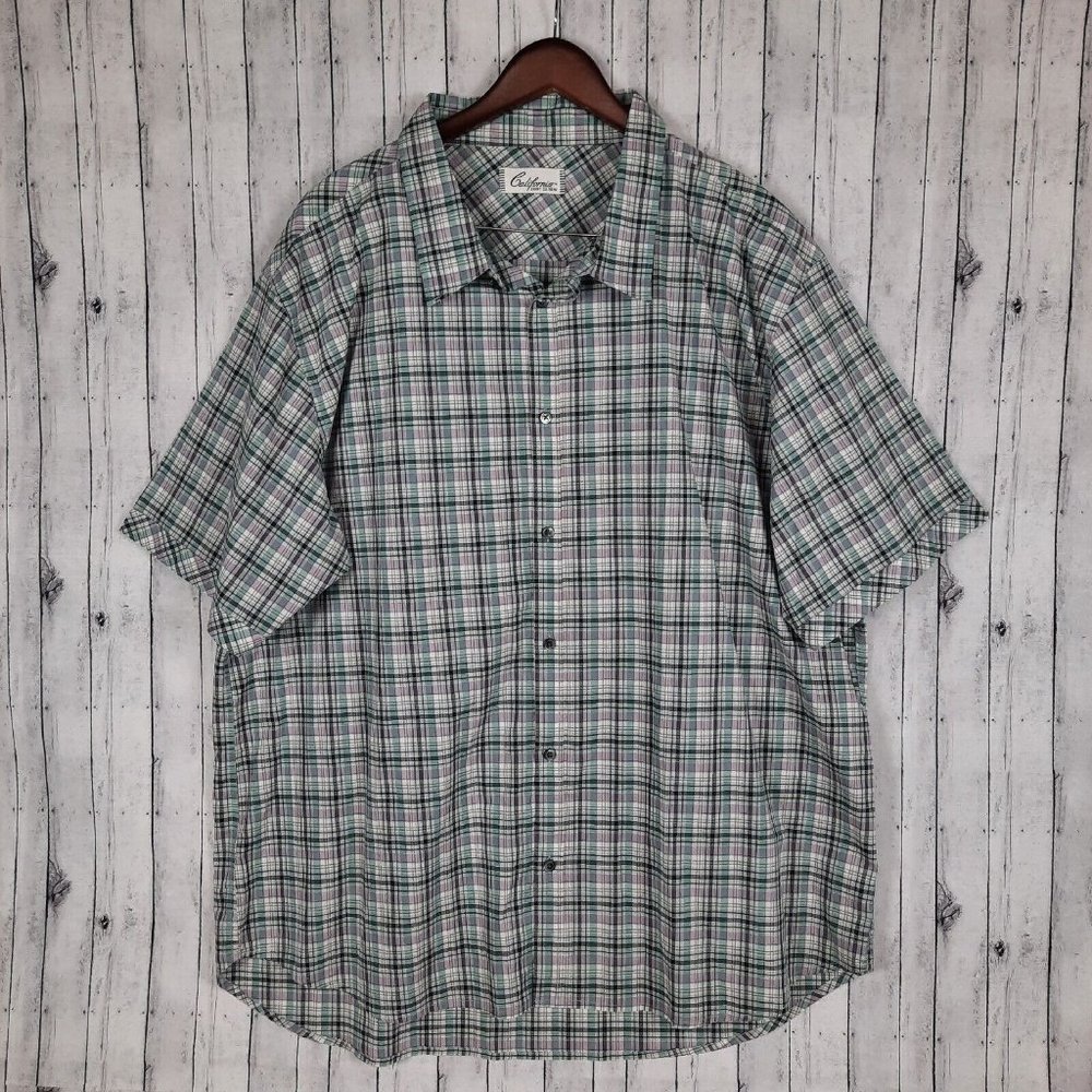 NEW California Shirt Co. Button Shirt Mens 3XL Springer Popling Stitch Fix Green
